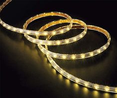 three different types of led strip lights on a black surface with the same color and pattern