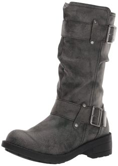 PRICES MAY VARY. Synthetic Upper Rubber Sole Calf Boots Outfit, Biker Boots Outfit, Boot Fashion, Comfy Boot, Boots Grey, Hiking Boots Women, Rocket Dog, Frye Boots, Womens Mid Calf Boots