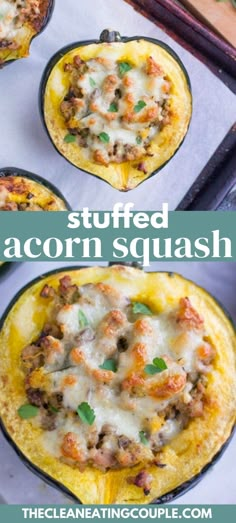 stuffed acorn squash is an easy and healthy meal that's ready in under 30 minutes