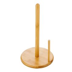 a wooden stand with two sticks sticking out of it's sides on a white background