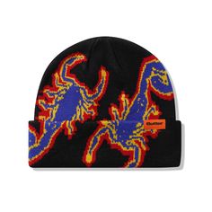 Scorpion Cuff Beanie – Butter Goods Cool Beanies Aesthetic, Cool Hat Designs, Weave Artwork