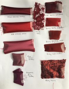 the different shades of red and burgundy