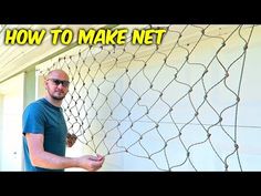 a man standing next to a chicken wire fence with the words how to make net