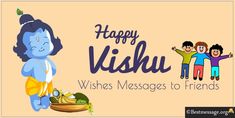 Happy Vishu Wishes Messages to Friends Vishu Images, Messages To Friends, 2023 Wishes, Friends Image, Portrait Cartoon