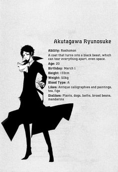 an image of a man in black and white with text below him that says akitagawa rynuske