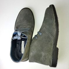 Reserved Footwear Leather Men Dress Boot Blue Gray Suede Texture Lace Up Casual Blue Boots With Suede Lining, Casual Blue Boots For Workwear, Casual Blue Workwear Boots, Casual Gray Suede Boots, Suede Texture, Dress Boot, Mens Dress Boots, Gray Suede, Dress With Boots