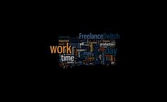 the word work time written in different languages on a black background with words related to it