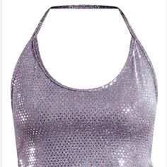 Condition: New With Tags No Stains, Marks On Item Color: Silver Size: 4 (Small) Fast Free Shipping No Refunds, Trades Or Returns Allowed!!!!! One Strap Top, Sequin Halter Top, Purple Beach, Black Blouse Women, Ruffle Crop Top, White Long Sleeve Top, Scarf Top, Front Tie Shirt, Shoulder Crop Top