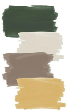 four different shades of green, brown, and white paint with the same color scheme