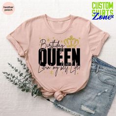 "Birthday Queen Shirt,Birthday Girl Shirt,Birthday Squad Shirt,Gift For Birthday Girl,Birthday Queen,Birthday Gifts,Birthday Apparel 🎁 Enjoy your shopping ! Need custom made shirts? Don't hesitate to message us! Thanks for your support! CustomShirtsZone_ Family ----- How To Order ----- 1-) Please, check and review all the photos. 2-) Choose your t-shirt size and color. *Different styles of shirts may have different shades of same color choice due to different manufacturer brands. *For this reas Gift For Birthday Girl, Birthday Queen Shirt, Birthday Squad Shirts, Queen Shirt, Queen Birthday, Birthday Queen, Custom Made Shirts, Queen Shirts, Squad Shirt