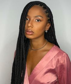 Lightweight Knotless Box Braids Knotless Box Braids Small Medium, Natural Cute Hairstyles, Med Knotless Braids, Knotless Box Braids Small, Med Box Braids, Braids Ideas For Black Women, Cornrows And Braids, Knotless Box Braids Medium, Medium Knotless Box Braids