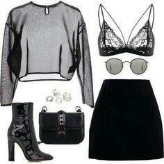 Regal Clothes, Feminine Outfits, Black And White Outfit, Insta Outfits, Black Clothes, Fashion Queen, Looks Black, Polyvore Outfits