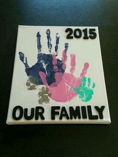 a handprinted sign that says, 2013 our family