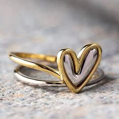 Metal Rings For Anniversary On Valentine's Day, Heart-shaped Metal Rings For Anniversary, Stackable Silver Jewelry For Valentine's Day, Elegant Silver Heart Ring, Silver Heart-shaped Metal Ring, Silver Metal Couple Rings As Gift, Silver Dainty Stackable Rings For Mother's Day, Silver Tarnish Resistant Heart Ring Gift, Dainty Metal Ring For Anniversary