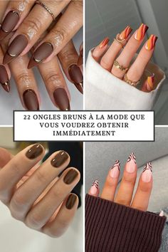 Eh bien, c’est peut-être possible, avec les ongles bruns à la mode qui dominent nos fils d’actualité ! Des riches teintes de chocolat aux tons chauds de caramel, les ongles bruns exsudent la sophistication et le glamour. Nude Nails, Stylish Nails, Nail Colors, Espresso, Caramel