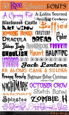 an image of halloween font and numbers