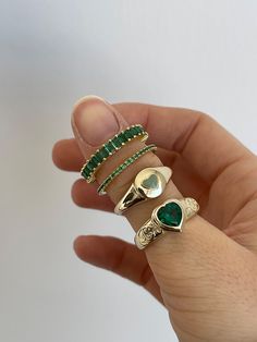 Evry Jewels green rings 1950s Jewelry, Indie Jewelry, Dope Jewelry, Pretty Jewelry, Style Upgrade, Cute Rings, Diy Schmuck, Girly Jewelry, Mua Sắm