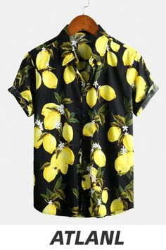 Great for summer vacations like camp,barbecue,sun beach, hawaii party etc. Cheap Yellow Hawaiian Shirt, Cheap Yellow Men's Hawaiian Shirt, Cheap Men's Yellow Hawaiian Shirt, Cheap Yellow Hawaiian Shirt For Men, Cheap Yellow Hawaiian Shirt With Relaxed Fit, Banana Shirt, Lemon Shirt, Tropical Fashion, Tropical Shirts