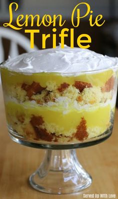 the lemon pie trifle is ready to be eaten