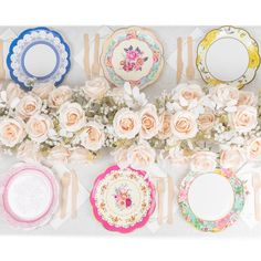 24 Pack | 9inch Vintage Mixed Floral Disposable Dinner Plates With Scalloped Edge Floral Paper Plates, Plastic Party Plates, Bridesmaid Luncheon, Tea Party Decorations, Floral Paper, Floral Party, Disposable Plates, Paper Material, Paper Plates Party