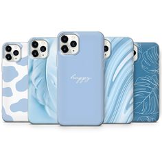 four iphone cases in different colors and designs