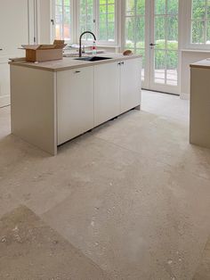 the kitchen is clean and ready for us to use in its new owner's home