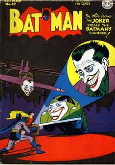 an old comic book cover with batman and joker