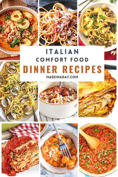 the italian comfort food dinner recipes collage is featured in this post - it - yourself image