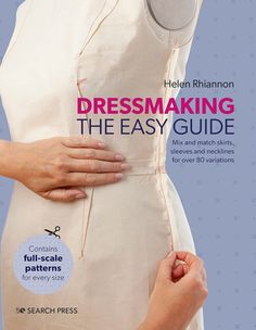 a woman's hand on the waist of a dressmaking guide for every size