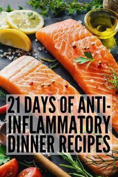 21 Day Anti Inflammatory Diet for Beginners | Looking for an anti-inflammatory meal plan to help boost your immune system and keep your autoimmune disease under control while also helping you to lose weight? We’ve put together a 21-day meal plan for beginners, complete with breakfast, lunch, dinner, and snack recipes you’ll love. #weightloss #cleaneating #antiinflammatory #antiinflammatorydiet #antiinflammatoryrecipes #DetoxDrinksForNight 21 Day Meal Plan, Meal Plan For Beginners, Anti Inflammation Recipes, Tea Health, Inflammation Diet, Breakfast Low Carb, Diner Recept, Inflammatory Diet, Diet For Beginners