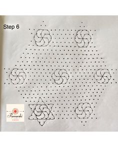 a piece of white paper with black dots on it and the words, step 6