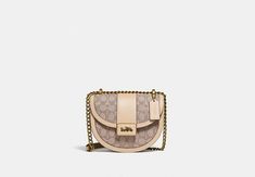 Alie Saddle Bag In Signature Jacquard | COACH OUTLET Luxury Medium Shoulder Bag For Evening, Luxury Medium Shoulder Bag For Formal Occasions, Luxury Coach Bag With Brass Hardware, Coach Bags With Leather Trim For Formal Occasions, Coach Bags With Brass Hardware, Vintage Evening Bag With Leather Trim, Formal Coach Shoulder Bag With Leather Trim, Vintage Evening Bags With Leather Trim, Elegant Medium Evening Bag