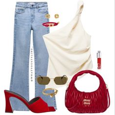 Red Heels Outfit, Mango Outfit, Rich Auntie, Jeans Heels Outfit, 21st Birthday Outfit, Mango Clothing, Ideal Closet, Geek Clothes, Zara Heels