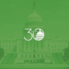 the u s capitol building is shown in green and white with the words 50 years on it