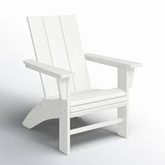 a white plastic lawn chair on an isolated background with clipping path to the right