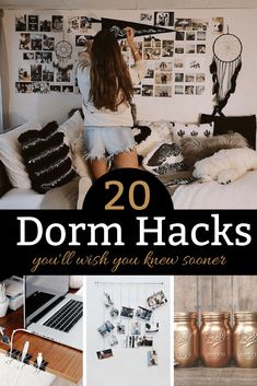 there are many dorm hacks in this photo