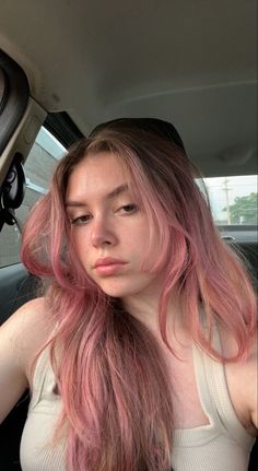 Pink Box Dye On Brown Hair, Pink Hair In Blonde, Pink Color Underneath Hair, Pink Hair On Light Brown Hair, Pink Hair With Light Pink Highlights, Light Brown And Colored Hair, Hair Color That Makes You Look Whiter, Pink Balayage On Blonde Hair