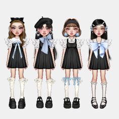 Everskies Items, Douyin Outfits, Everskies Characters, Cover Outfits, Outfit Blackpink, Animated Fashion, Character Chart, Everskies Outfits, Fashion Gal