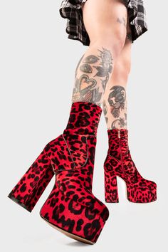 Adore You Platform Ankle Boots – LAMODA US Red Leopard Print, Leopard Heels, Red Leopard, Chunky High Heels, Gifts For New Mums, Adore You, Pearl Jewellery Earrings, Platform Ankle Boots, Suede Material