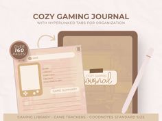 an image of a computer and tablet with the text cozy gaming journal written below it