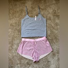 Bnwt Pj Set. Flowy Pink Shorts And Tank Top. Pink Spring Lounging Sets, Pink Short Sleepwear For Spring, Pink Short Loungewear Sleepwear, Pink Pajama Shorts For Lounging, Pink Sleeveless Loungewear Sets, Pink Stretch Sleepwear For Summer, Victoria's Secret Casual Sets For Pajama Party, Pink Casual Stretch Sleepwear, Casual Pink Stretch Sleepwear