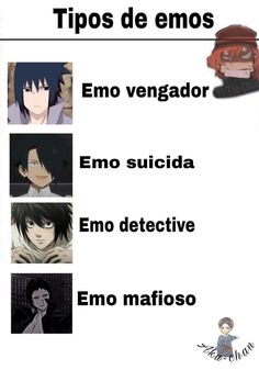 an image of some anime characters with captioning in spanish and the words'tips de emos '