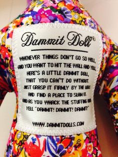 the back of a woman's shirt with a poem on it that reads, diamond doll whenever times don't go well