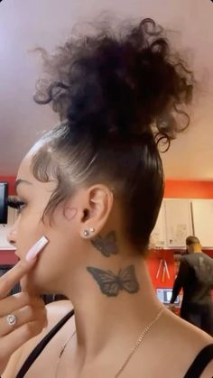 Neck Tattoos Women Butterflies, Neck Tattoos Women Butterfly, Butterfly Neck Tattoos Women, Neck Tattoos Black Women, Cute Neck Tattoos For Women, Neck Tattoo Butterfly, Side Neck Tattoos Women, Butterfly Tattoo On Neck, Butterfly Tattoo Neck