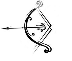 an arrow and bow tattoo design