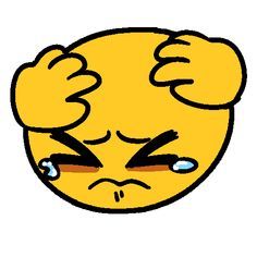 an emoticive cartoon character crying