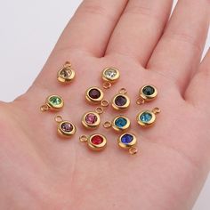 Welcome to our newly opened shop! We handpick top quality with affordable price from all around the world and now present you the these little sparkle things! * This listing is for 1 piece of the birthstone charm shown in the picture* Perfect for making your own earrings, necklace, choker, bangles. Material : Stainless Steel, 14k gold plate, Rose gold plate, Crystal Size: 6.5 mm x 9.5mm Shipping: ship within 2 business day via USPS fist class parcel. Usually takes 3-5 business day to deliver. An Gold Dangle Charm Necklace With Birthstone, Round Charms Birthstone Necklace Birthday Gift, Round Charm Birthstone Necklace For Birthday Gifts, Charm Birthstone Necklace For Birthday Gift, Rose Gold Birthstone Charm Necklace For Birthday, Gold Birthstone Necklace With Charms For May, Round Birthstone Necklace With Charms For Birthday, May Birthstone Round Charms Necklace, Birthstone Dangle Charms Gift