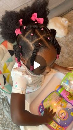 Cute Toddler Girl Hairstyles Black, Quick Ponytail Hairstyles For Black Kids, Toddler Hair With Beads, Toddler Girls Hairstyles Black, Lil Girl Hairstyles Black Natural, Twist Kids Hairstyles, One Year Old Hairstyles Girls Black, Toddler Black Girls Hairstyles Braids, Kids Natural Hairstyles Easy