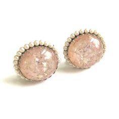 "This is a dynamite pair of Large Pink Lucite Confetti Earrings Vintage with Faux Pearls!   This pair of earrings is made in the clip on style, and dates to the late 1940's to early 1950's period.  Each earring measures nearly 1 3/8\" high by 1 3/8\" wide.  These also have a 1/2\" depth - truly outstanding!  Light to wear, but with a big bang statement!   These earrings are in Excellent vintage condition! Please take a look at the other wonderful vintage jewelry in my shop! A-5" Purple Rhinestone, Jewelry Inspo, Earrings Vintage, Silver Enamel, Big Bang, Black Enamel, Vintage Earrings, Clip On, Confetti