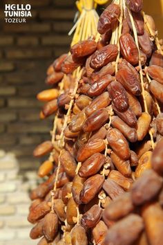 some kind of food hanging from a pole